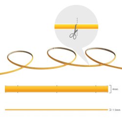 Taśma LED COB WĄSKA 4mm 24V neon linia biały neutral 5mb