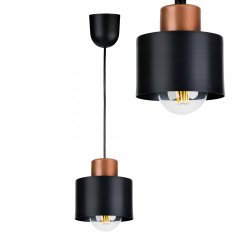 LAMPA wisząca sufitowa ŻYRANDOL zwis KUBEK miedź