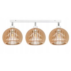 Lampa plafon żyrandol ruchomy sufitowa LOFT klosz kula 36 Drewno na 3x e27