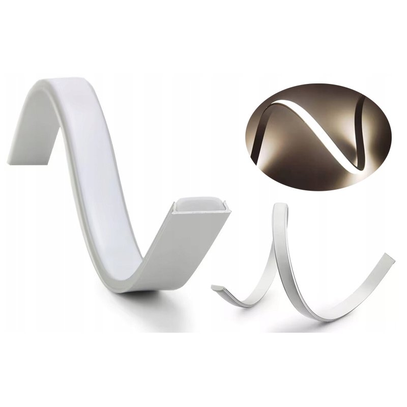 Profil ELASTYCZNY giętki do taśm LED COB na łuki okręgi aluminiowy + KLOSZ