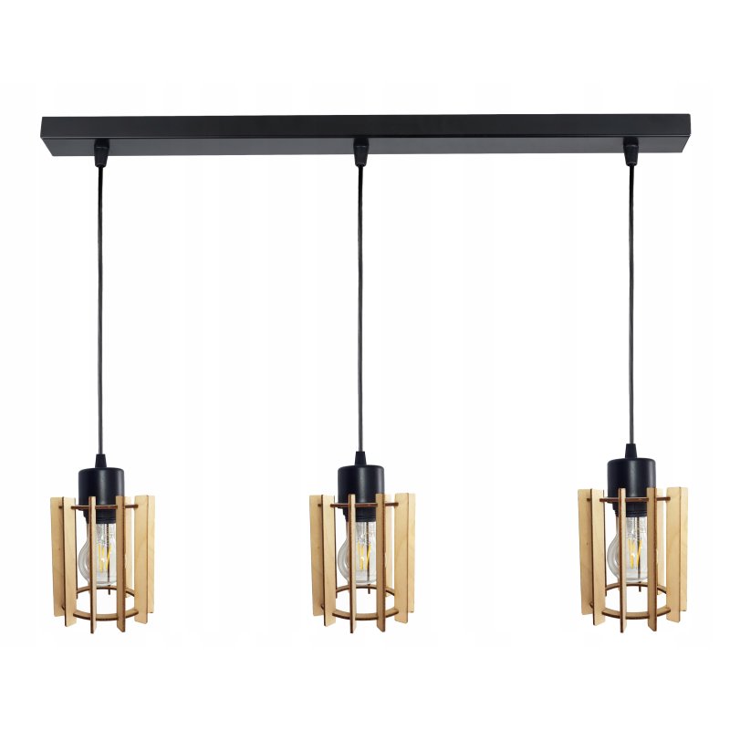 LAMPA WISZĄCA ZWIS żyrandol sufitowa LOFT Drewno 3