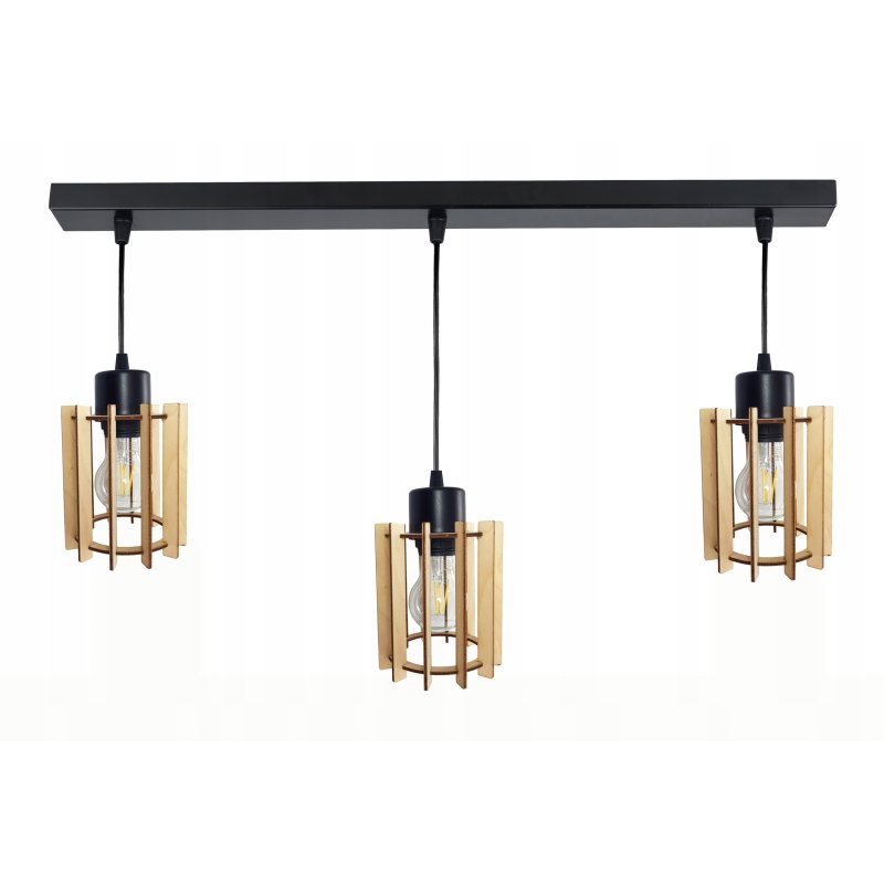 LAMPA WISZĄCA ZWIS żyrandol sufitowa LOFT Drewno 3
