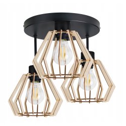 LAMPA PLAFON żyrandol E27 sufitowa BRYLANT Drewno