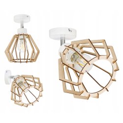 LAMPA KINKIET E27 żyrandol regulowany loft Drewno