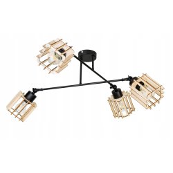 LAMPA sufitowa żyrandol regulowany LOFT drewno 4