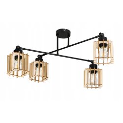 LAMPA sufitowa żyrandol regulowany LOFT drewno 4