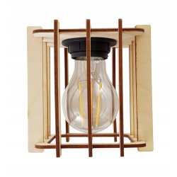 LAMPA sufitowa żyrandol regulowany LOFT drewno 4