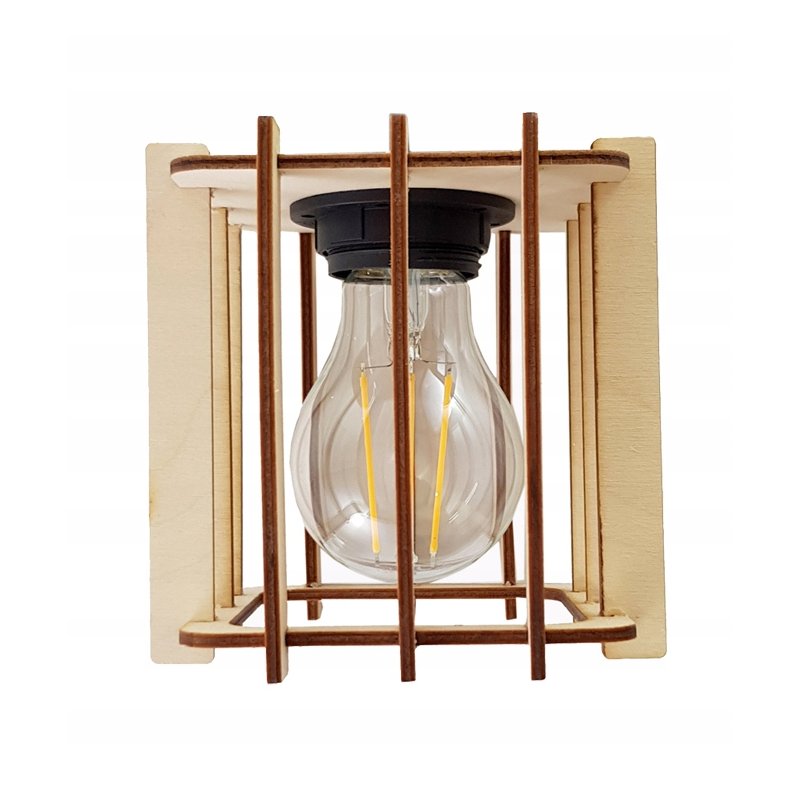 LAMPA sufitowa żyrandol regulowany LOFT drewno 4