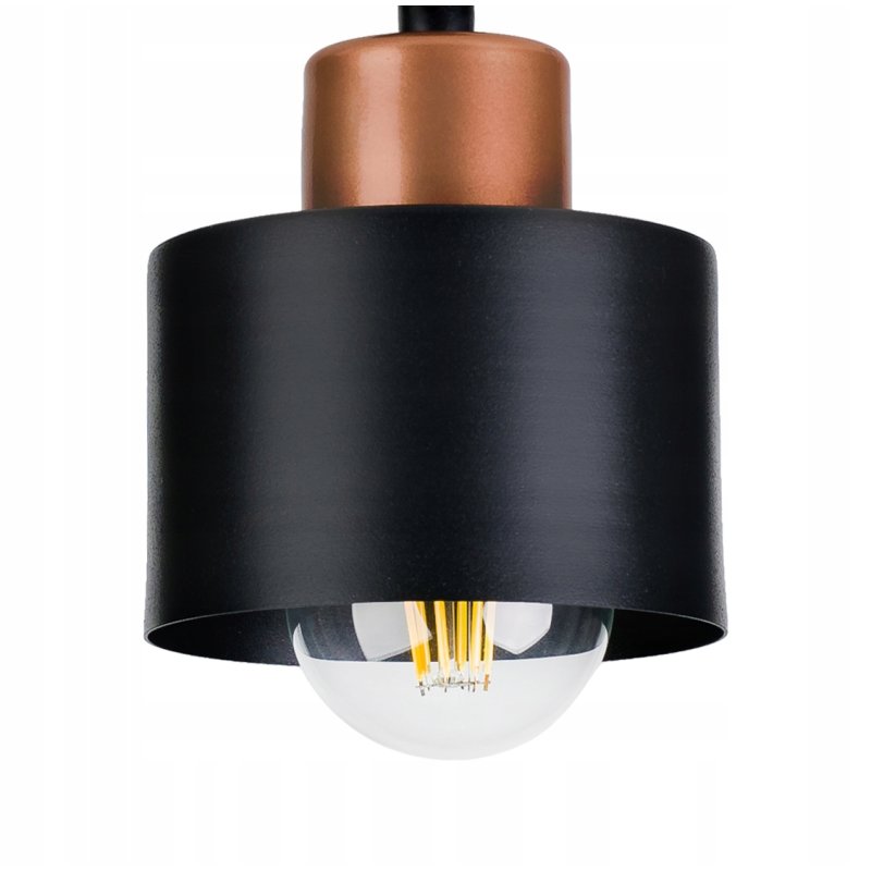 LAMPA PLAFON ŻYRANDOL regulowana BELKA KUBEK Miedź