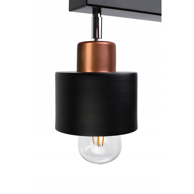 LAMPA PLAFON ŻYRANDOL regulowana BELKA KUBEK Miedź