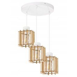 LAMPA WISZĄCA zwis żyrandol sufit DREWNO KOSTKA 3