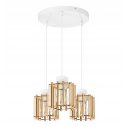 LAMPA WISZĄCA zwis żyrandol sufit DREWNO KOSTKA 3