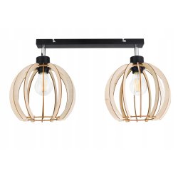LAMPA plafon ruchomy żyrandol sufitowa KULA Drewno