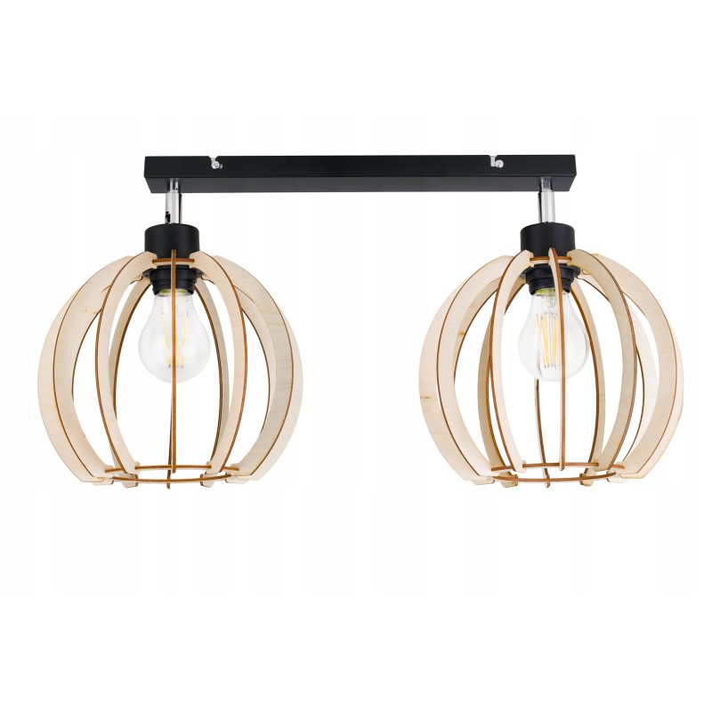 LAMPA plafon ruchomy żyrandol sufitowa KULA Drewno