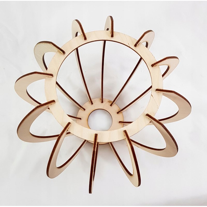 LAMPA plafon ruchomy żyrandol sufitowa KULA Drewno