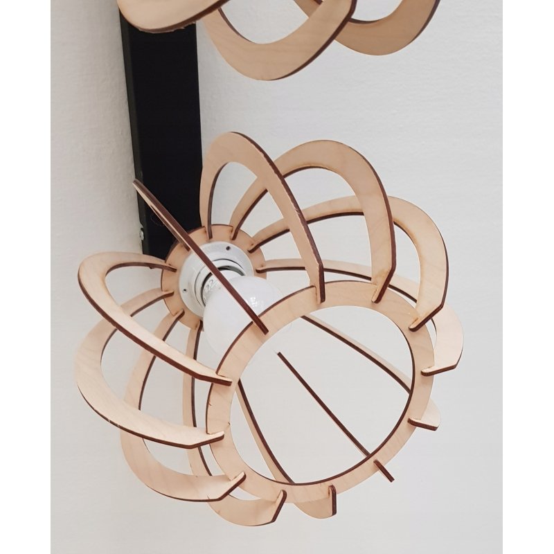 LAMPA plafon ruchomy żyrandol sufitowa KULA Drewno