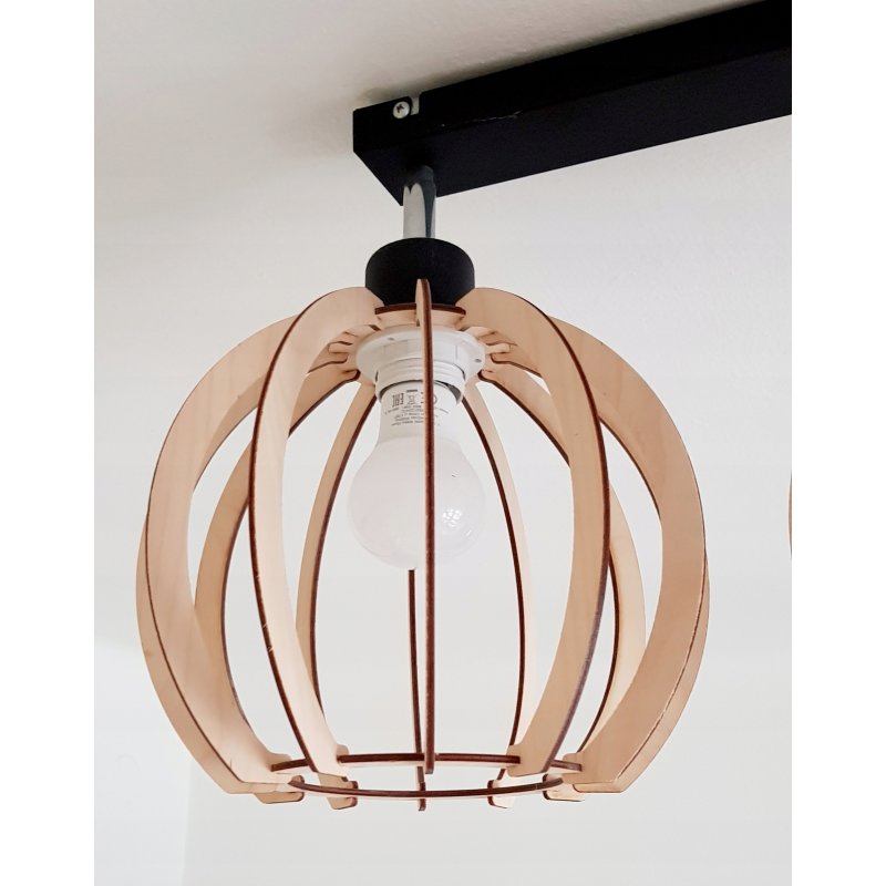 LAMPA plafon ruchomy żyrandol sufitowa KULA Drewno