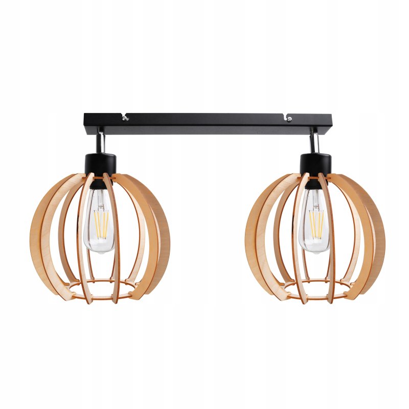 LAMPA plafon ruchomy żyrandol sufitowa KULA Drewno