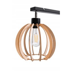 LAMPA plafon ruchomy żyrandol sufitowa KULA Drewno