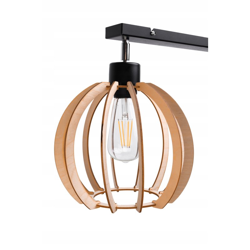 LAMPA plafon ruchomy żyrandol sufitowa KULA Drewno