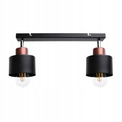 LAMPA PLAFON ŻYRANDOL regulowana BELKA KUBEK Miedź