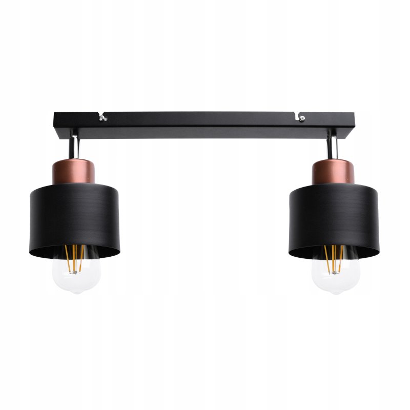 LAMPA PLAFON ŻYRANDOL regulowana BELKA KUBEK Miedź