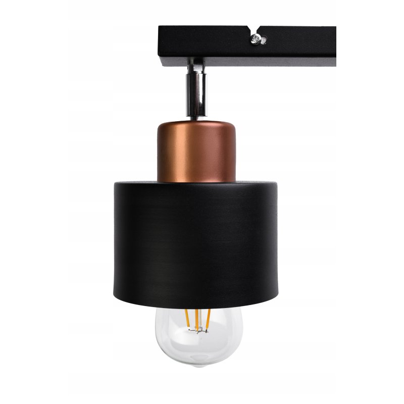 LAMPA PLAFON ŻYRANDOL regulowana BELKA KUBEK Miedź