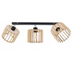 LAMPA PLAFON żyrandol ruchomy sufit WALEC 3 Drewno