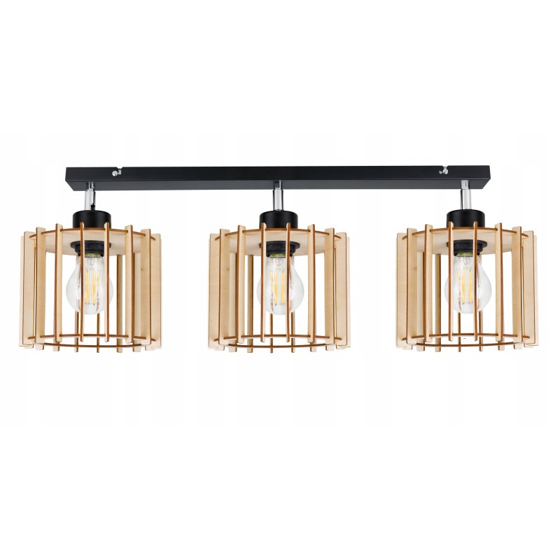 LAMPA PLAFON żyrandol ruchomy sufit WALEC 3 Drewno