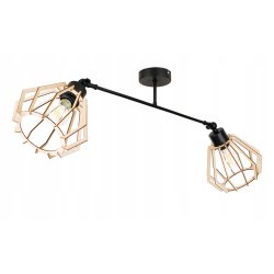 LAMPA sufitowa żyrandol regulowany LOFT E27 Drewno