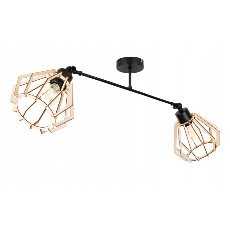 LAMPA sufitowa żyrandol regulowany LOFT E27 Drewno