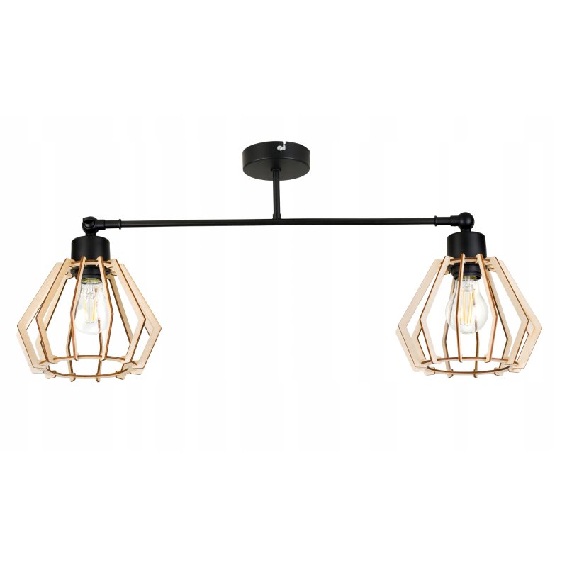 LAMPA sufitowa żyrandol regulowany LOFT E27 Drewno
