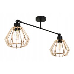 LAMPA sufitowa żyrandol regulowany LOFT E27 Drewno