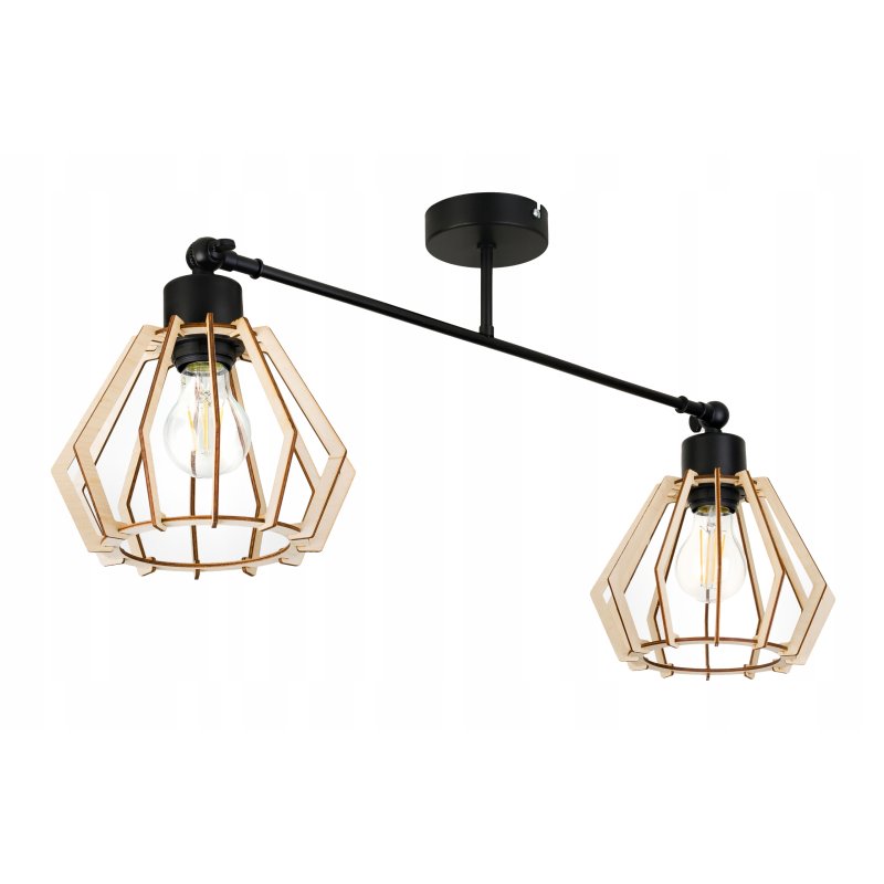 LAMPA sufitowa żyrandol regulowany LOFT E27 Drewno