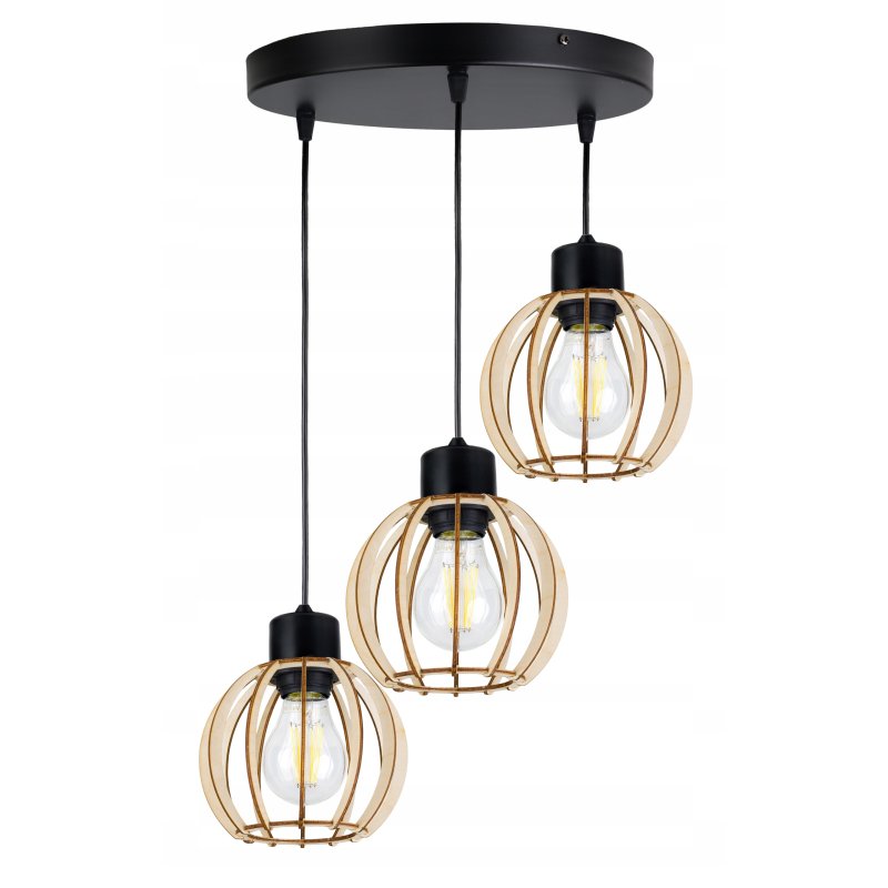 LAMPA WISZĄCA ZWIS żyrandol sufitowa LOFT Drewno 3
