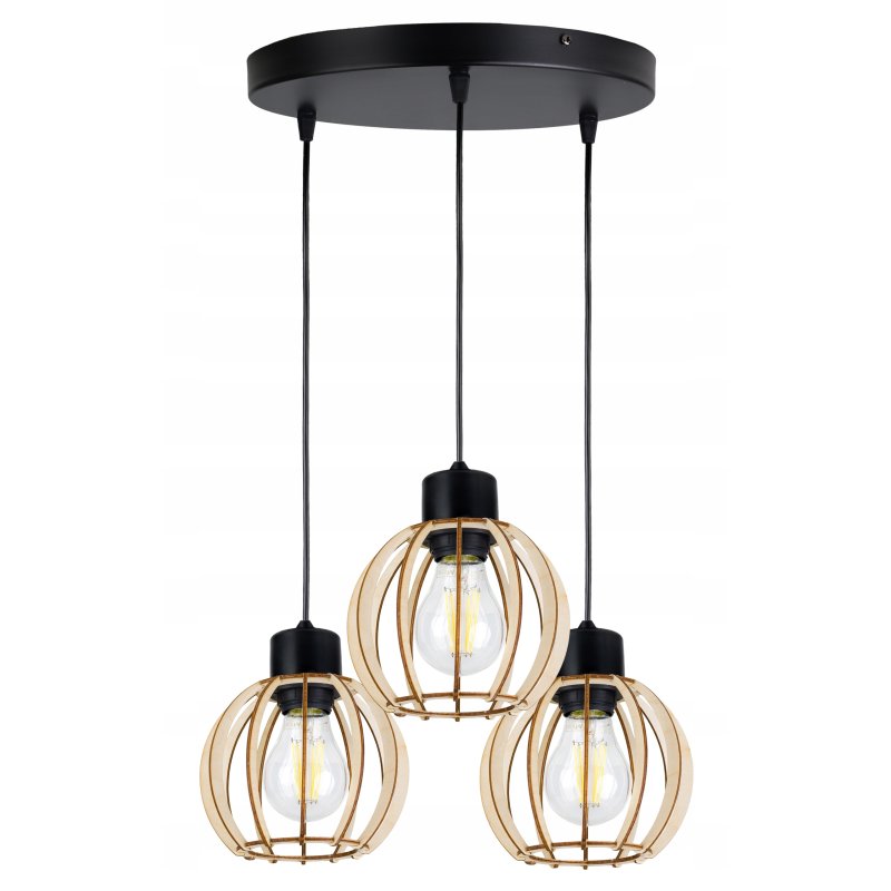 LAMPA WISZĄCA ZWIS żyrandol sufitowa LOFT Drewno 3