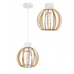LAMPA sufitowa WISZĄCA ZWIS żyrandol loft DREWNO 1