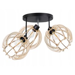 LAMPA plafon ruchomy żyrandol sufitowa KULA Drewno