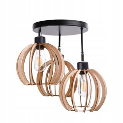 LAMPA plafon ruchomy żyrandol sufitowa KULA Drewno