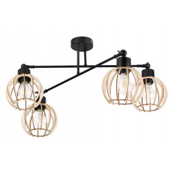 LAMPA sufitowa żyrandol regulowany LOFT drewno 4