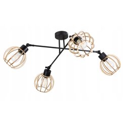 LAMPA sufitowa żyrandol regulowany LOFT drewno 4