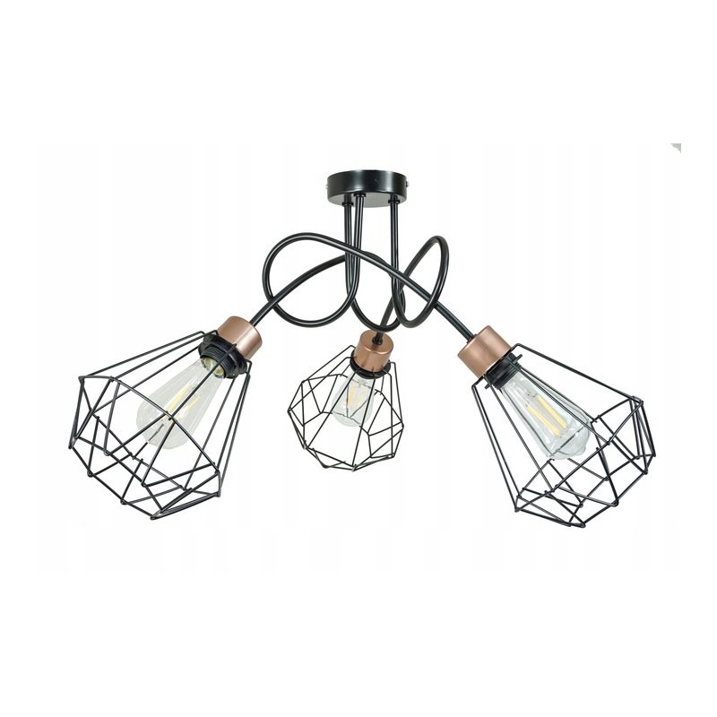 Lampa SUFITOWA żyrandol WISZĄCA LOFT drut BRYLANT