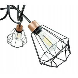 Lampa SUFITOWA żyrandol WISZĄCA LOFT drut BRYLANT