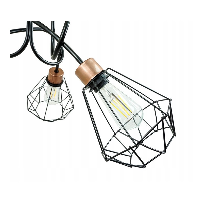 Lampa SUFITOWA żyrandol WISZĄCA LOFT drut BRYLANT