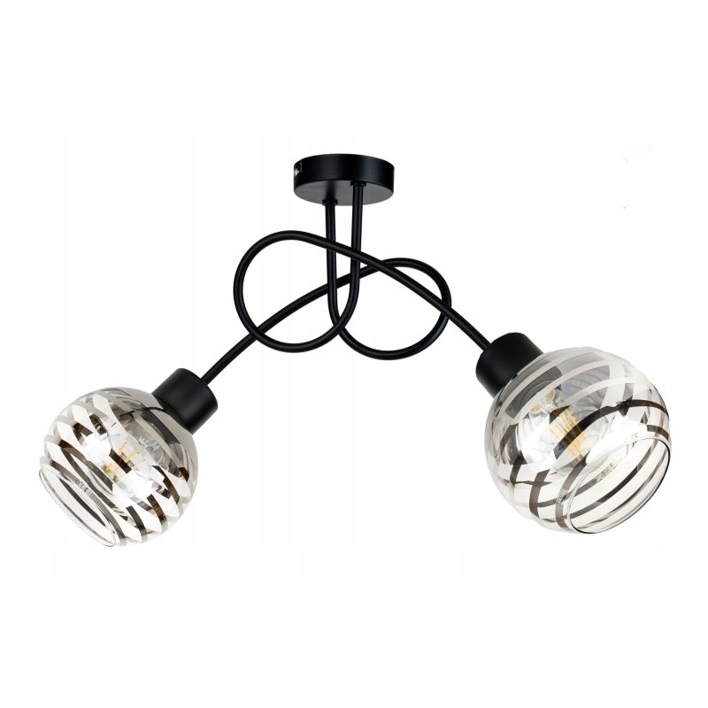 Lampa SUFITOWA żyrandol WISZĄCA LOFT szkło na E27