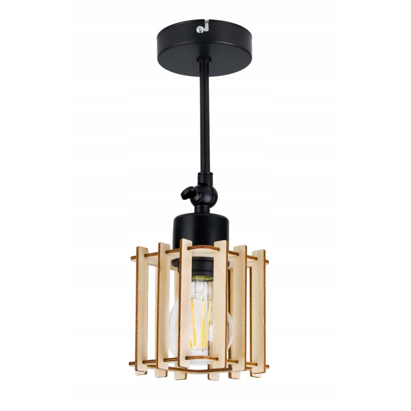 LAMPA żyrandol regulowany loft sufit KOSTKA Drewno