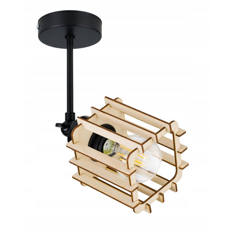 LAMPA żyrandol regulowany loft sufit KOSTKA Drewno