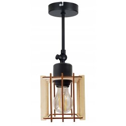 LAMPA żyrandol regulowany loft sufit KOSTKA Drewno