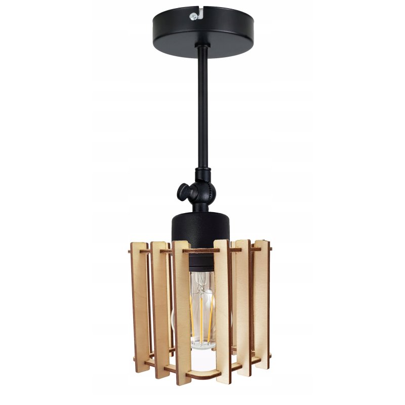 LAMPA żyrandol regulowany loft sufit KOSTKA Drewno