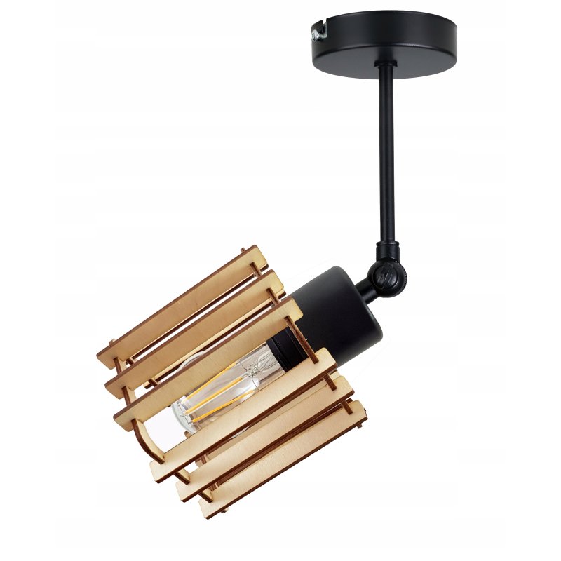 LAMPA żyrandol regulowany loft sufit KOSTKA Drewno